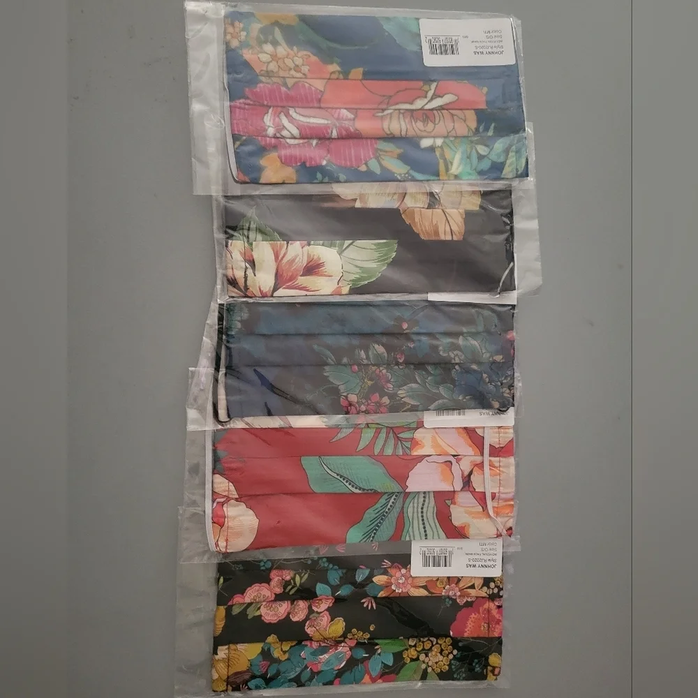 Johnny Was Silk/Cotton 5 Pack Face Masks NWT